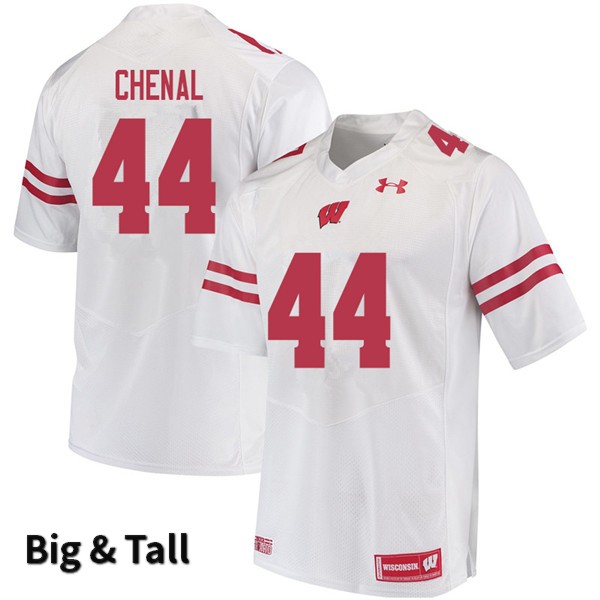 Wisconsin Badgers Men's #44 John Chenal NCAA Under Armour Authentic White Big & Tall College Stitched Football Jersey VI40J71ZN